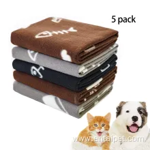 Puppy Warm Print Fleece Throw Blanket 5 Pack